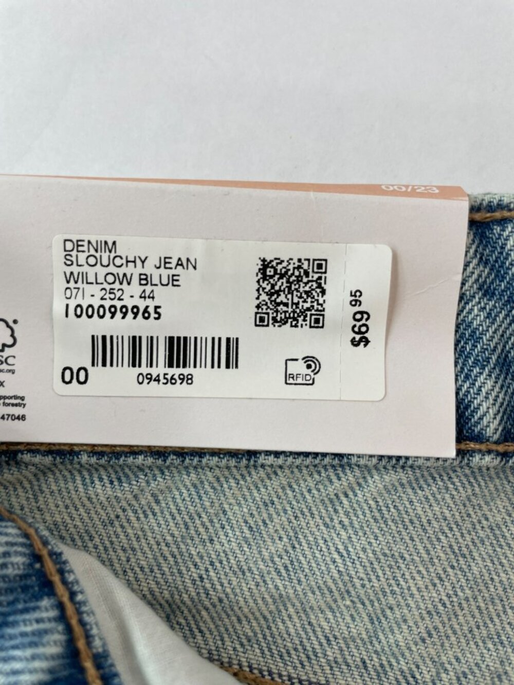 Garage Denim Slouchy Jeans Willow Blue Organic Cotton Blend Wmns Sz 00/23 $70NWT - Picture 5 of 8